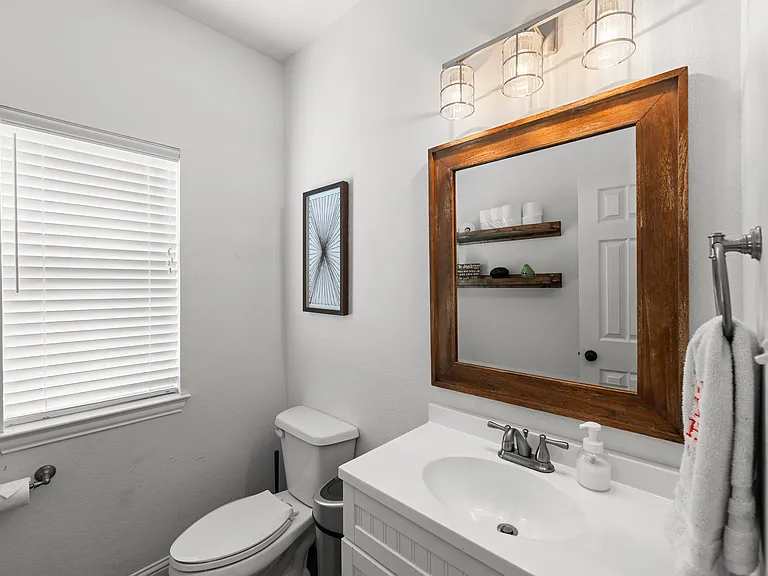 Neat, convenient powder room on the main level.