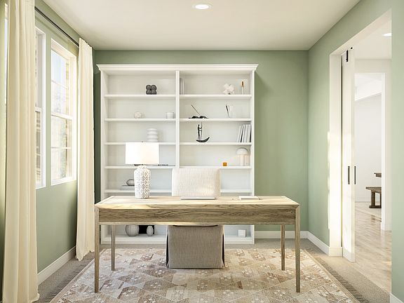 Home office w double barn doors