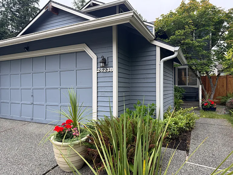 Two car garage plus driveway parking.