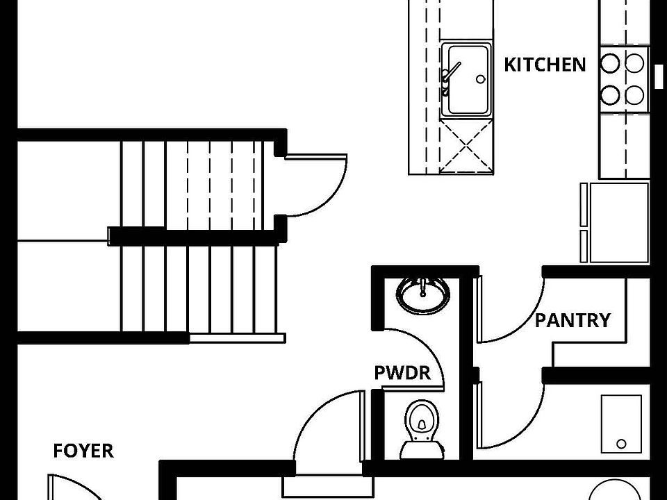 The first story of the Helens has the spacious family room and chef ready kitchen.