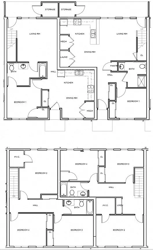 Floor plan 4 Bedroom Unit