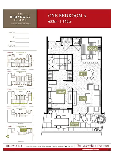 Floor plan Traditional 1 Bedroom