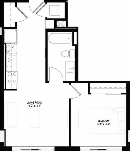 Floor plan One Bedroom/One Bathroom (A07)