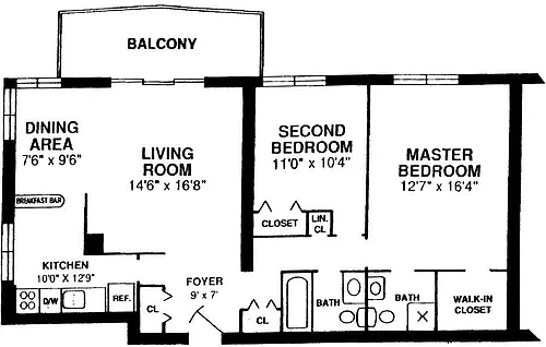 Floor plan 2 Bdrm - Mid Sized