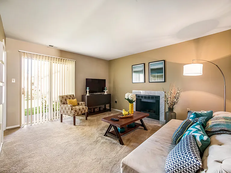 Spacious Livingroom with Woodburning Fireplace