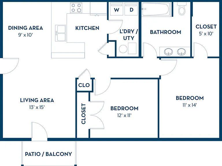 2 Bedroom | 1 Bath | 1007 SF | Renovated 2 Bedroom | 1 Bath | 1007 SF | Renovated