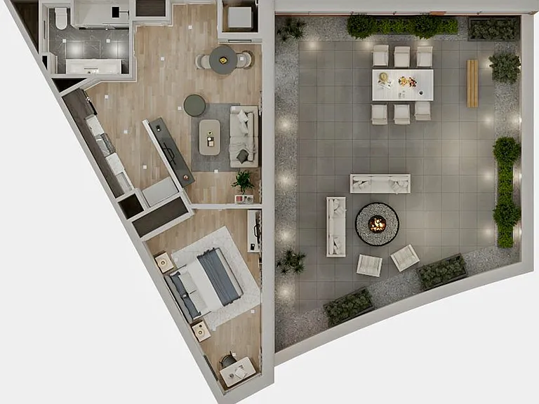 One Bedroom with Terrace