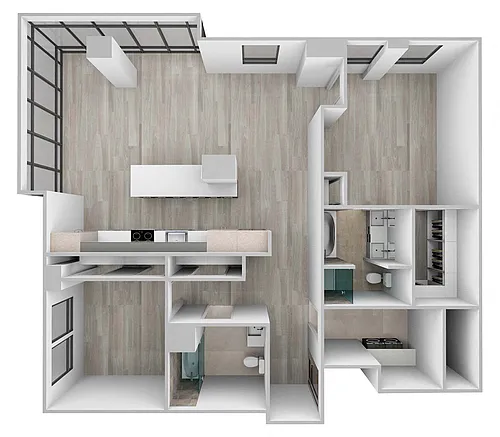 Floor plan Residences 01 (2BR/2BA)