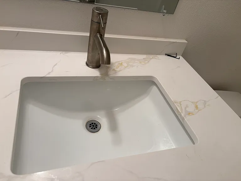 Brand new Quartz Counter tops, under mont sink and new 
faucet