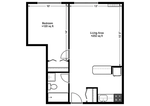Floor plan 1 Bedroom