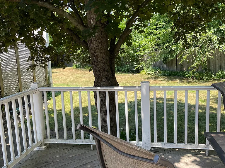 Private deck looking onto back yard