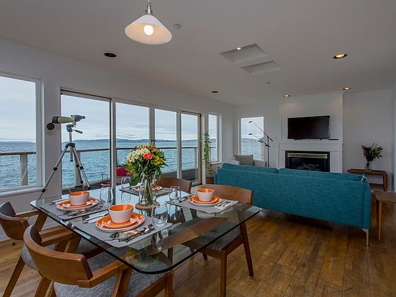 Living room and dining room