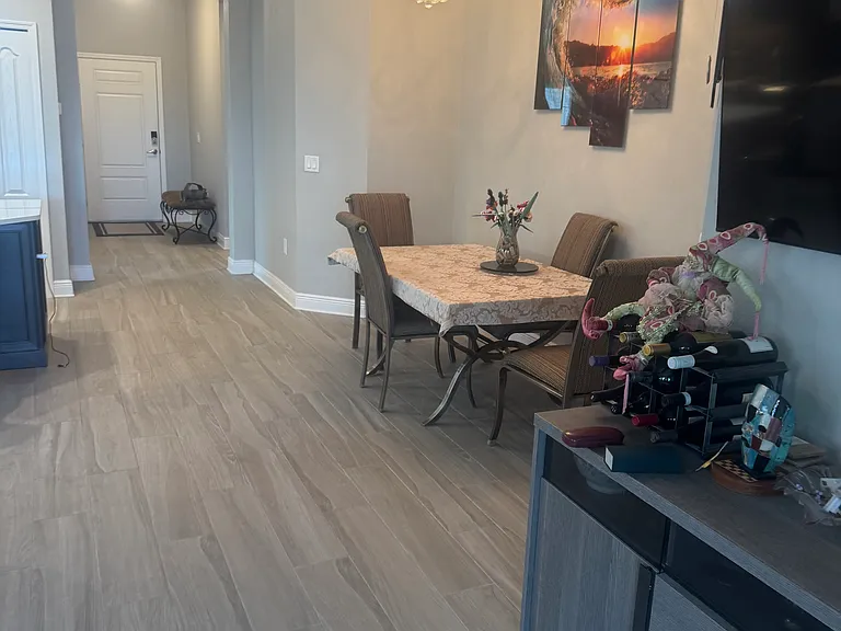 Entry way and dining room view