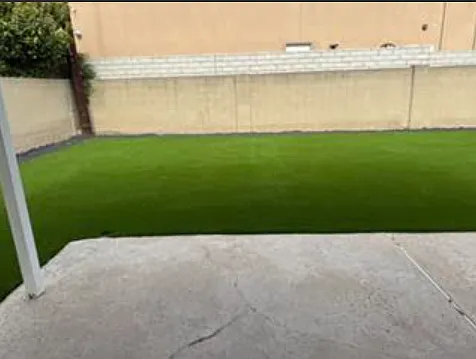 New turf and lava rocks sidings