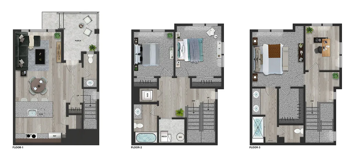 Floor plan 4X2.5-END UNIT