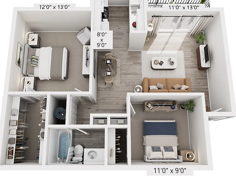 Berkshire Floor Plan | 2 Bedroom Apartment in Salt Lake City | 818 sq ft | Fox Point in Old Farm Berkshire Floor Plan | 2 Bedroom Apartment in Salt Lake City | 818 sq ft | Fox Point in Old Farm