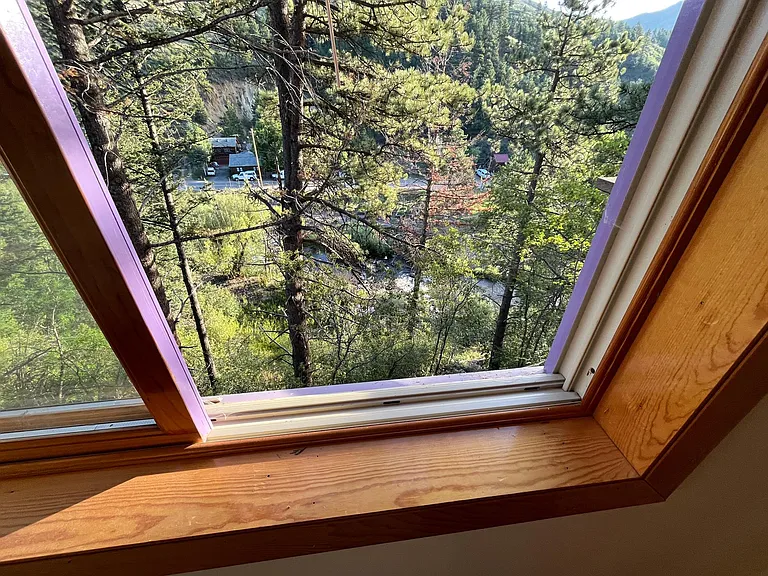Second floor view of stream.