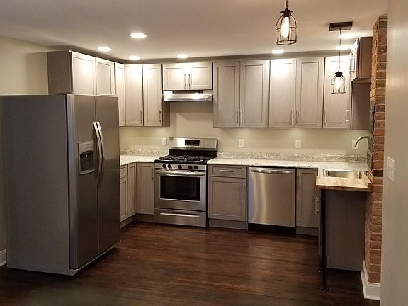 Kitchen with stainless steel appliances