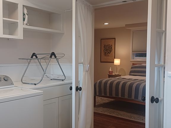 Laundry room with plenty of storage.