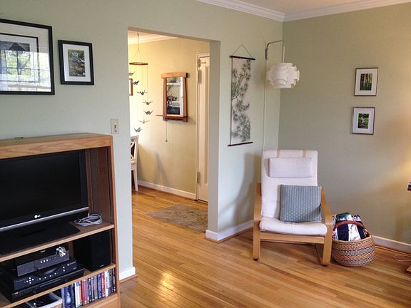 living room into eating area