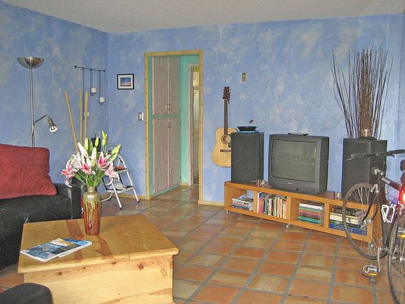 Saltillo tile in living room