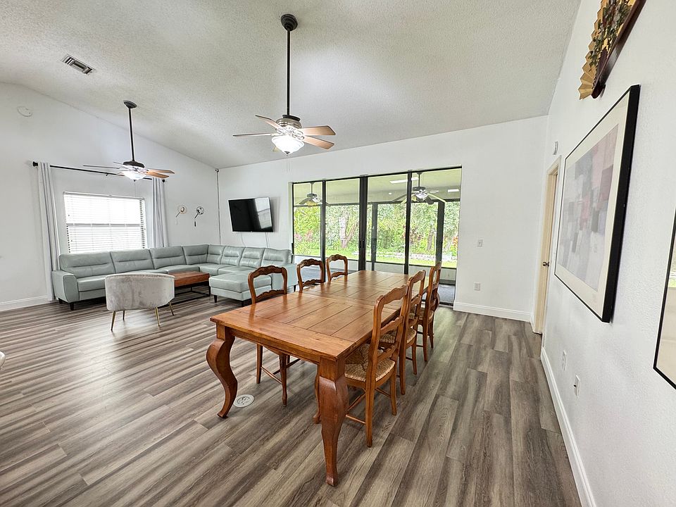 looking into dining area and living area