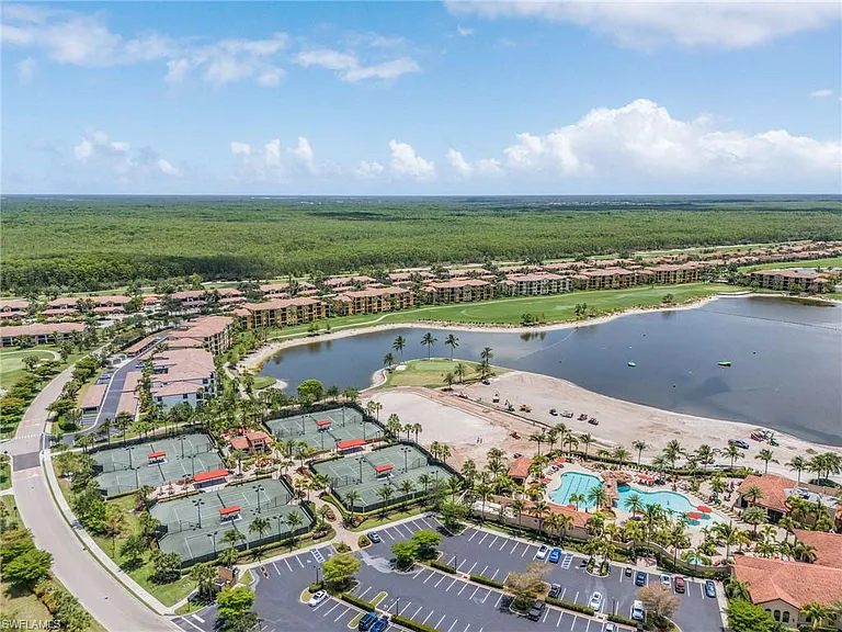 Main Pool and Tennis Center Aerial Perspective