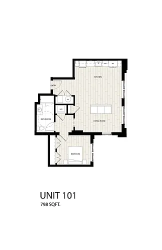 Floor plan 1 Bed 1 Bath
