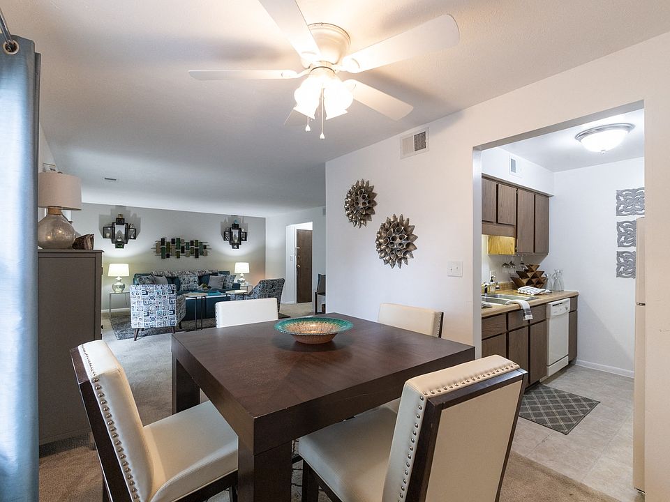 2 Bedroom Living, Dining and Kitchen at University Park Apartments