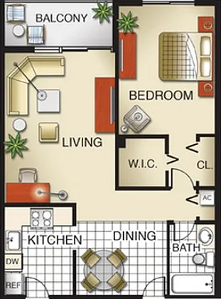 Model A | 1 bedroom, 1 Bath Model A | 1 bedroom, 1 Bath