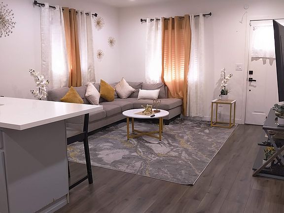 Living room viewed from kitchen
(Staging furniture/decor not included)