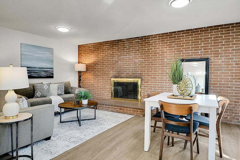Classic brick wall in the living room.