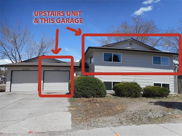 Upstairs unit and single car garage