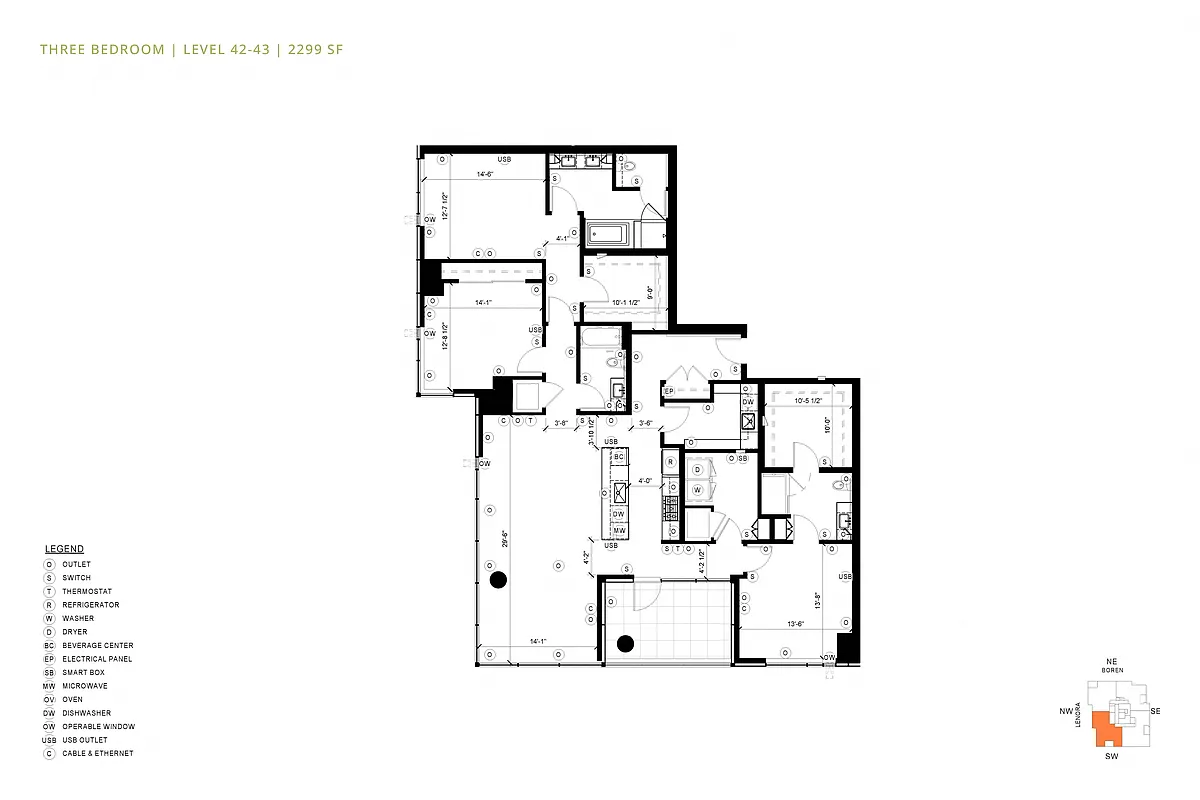Floor plan 3 Bedroom D2PH