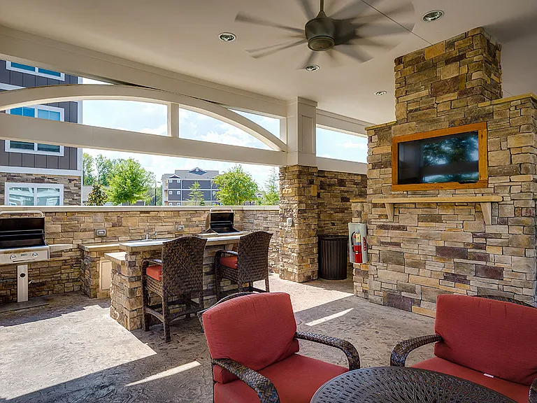 Pool Side Grills and Dining Area