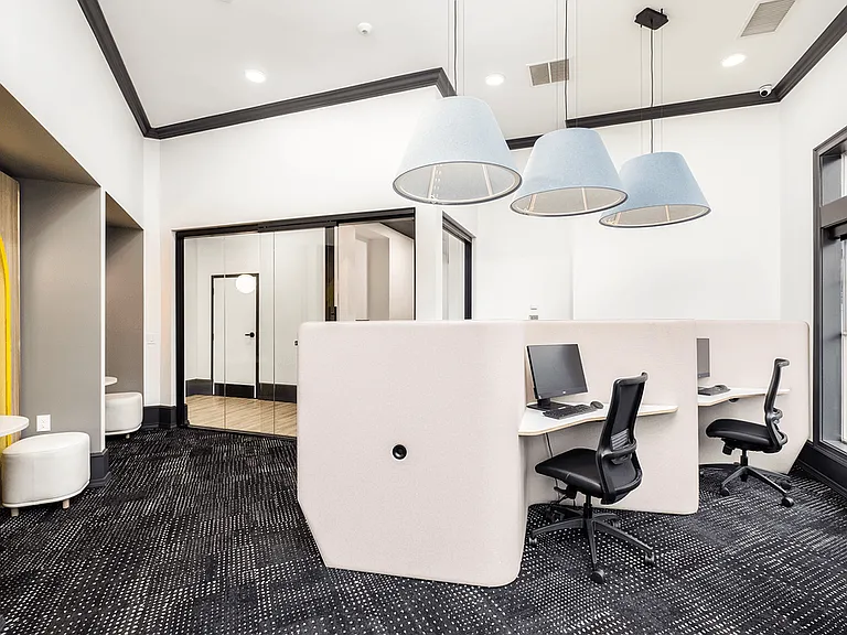 Business Center with PCs, Wireless Printing and Co-working Booth