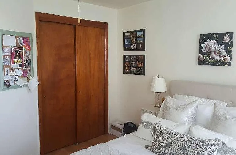 Rear bedroom can fit a full or queen size bed