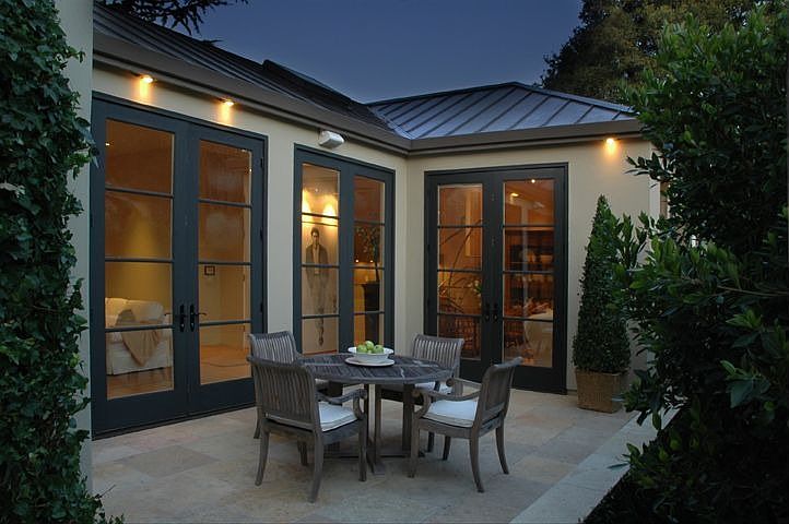 Patio with Fireplace (dusk)