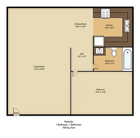 Floor plan 1 BED 1 BATH