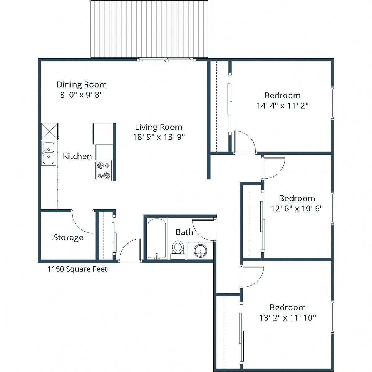 Floor plan Three Bedroom 31A