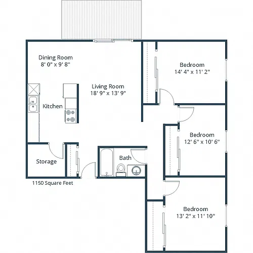 Floor plan Three Bedroom 31A