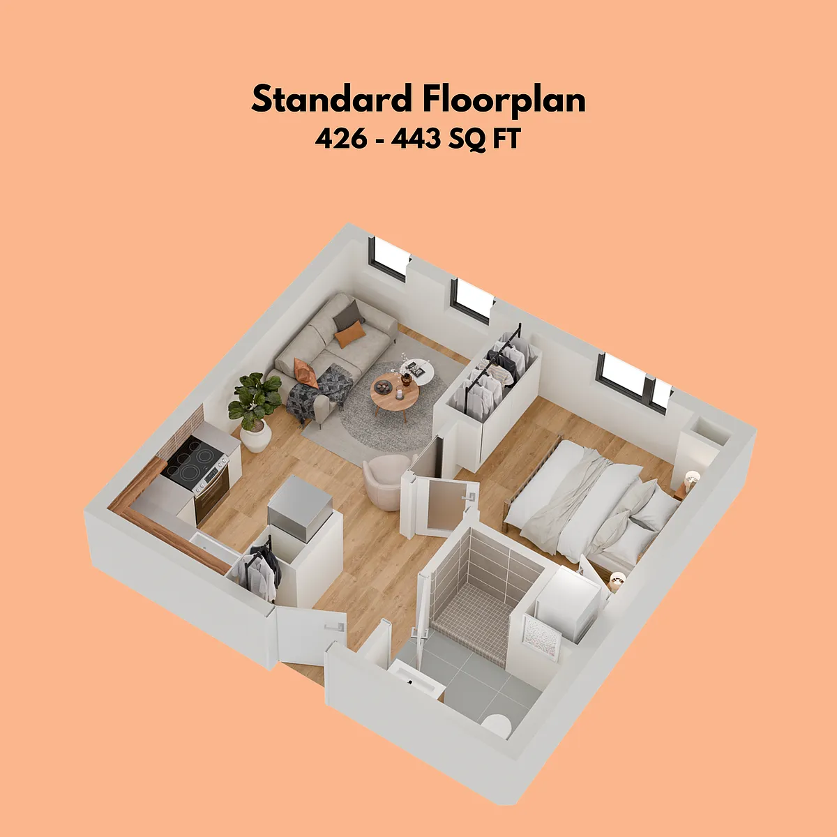 Floor plan 1-Bedroom