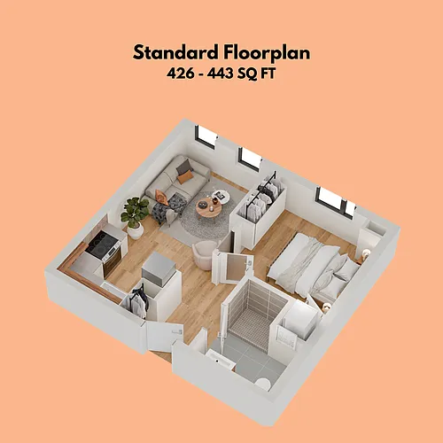 Floor plan 1-Bedroom