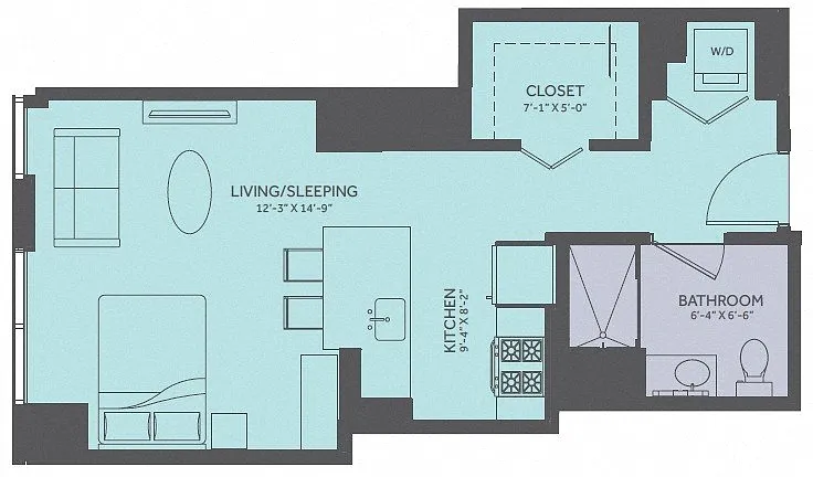 Floor plan Studio 02-Avenue