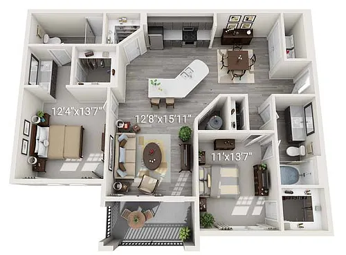 Floor plan B2 - Grey Palette