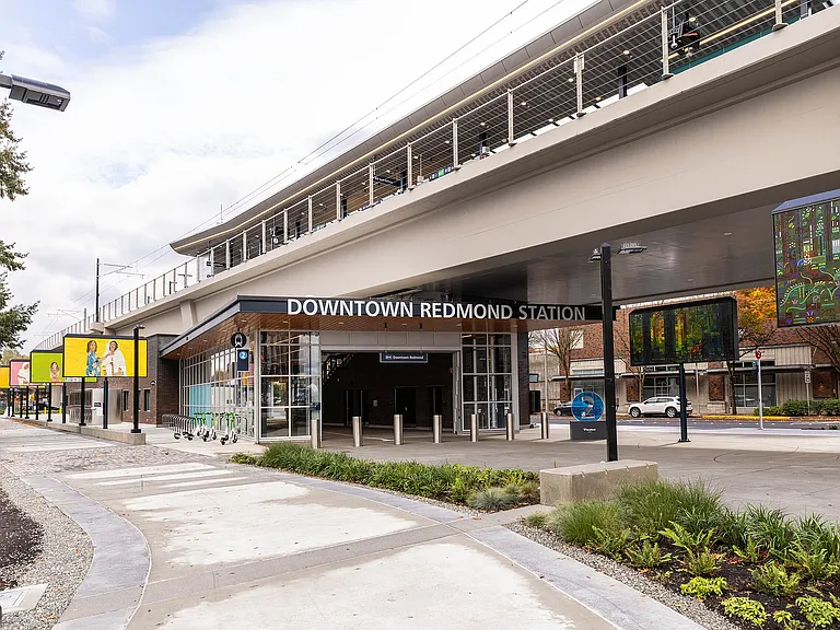 Nearby Downtown Redmond light rail station