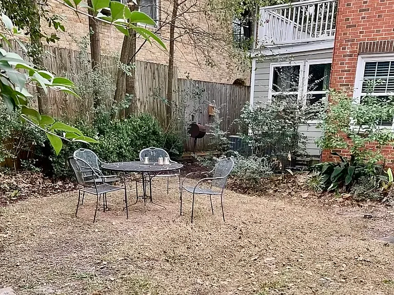 Fenced in backyard