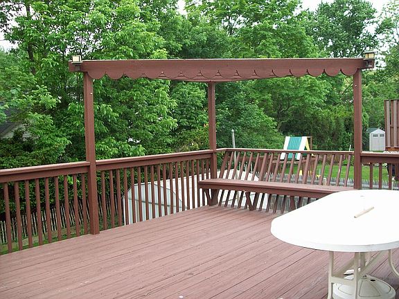 wide deck with seating