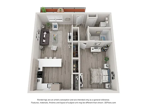 Floor plan 1 Bedroom / 1 Bath Berkeley Fi