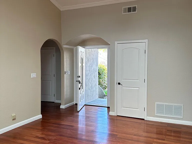Living room with old floors